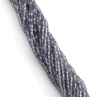 Бусины Шпинель огранка круглая 2 мм Ø 0,5 мм +-200 шт. нить 37 см Серо-Фиолетовый АВ