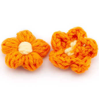 Квітка в'язана 5 пелюсток 5 см 1 шт. Помаранчевий