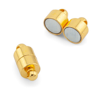Замок магнитный Цилиндр 13х6 мм Золотистый яркий 1 шт.