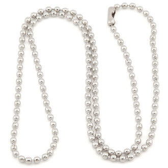 Цепь шариковая для жетона/бейджа нержавеющая сталь 45 см диаметр 2,4 мм Платина 1 шт.