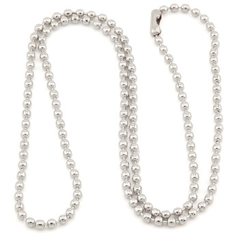 Цепь шариковая для жетона/бейджа нержавеющая сталь 45 см диаметр 2,4 мм Платина 1 шт.