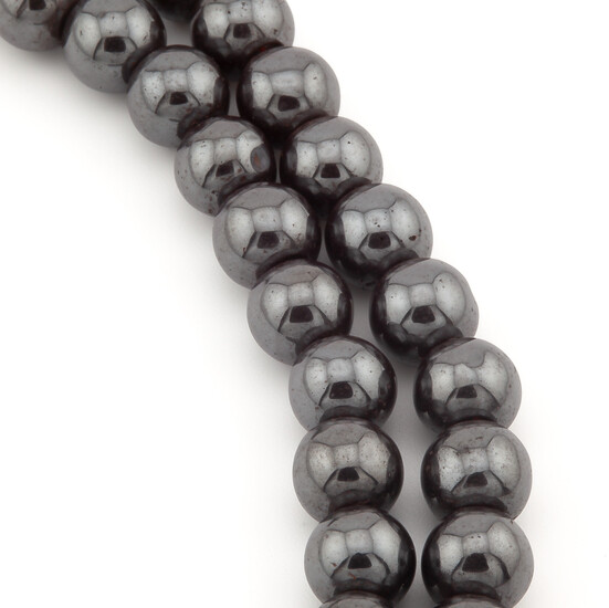 Бусины шар гематит длинна 40 см 10 мм