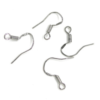 Швензы с пружиной посеребренная медь(925) 10 пар 18х16 мм Платина