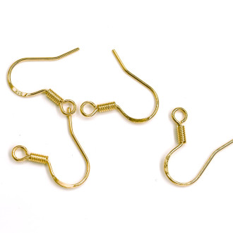 Швензы с пружиной посеребренная медь(925) 10 пар 18х16 мм Золото