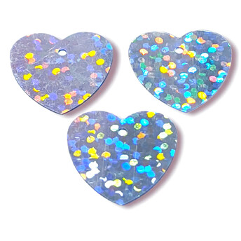 Пайетки сердце 16х15 мм 25 г Серебро