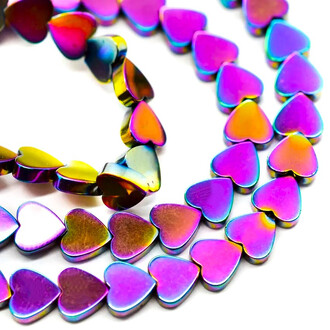 Бусины Сердце Гематит 6х2 мм Рондель Разноцветный 40 см