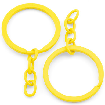Основа для брелка колечко с цепью 30х54 мм 10 шт. Желтый