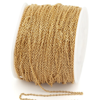 Цепь из нержавеющей стали 1,2х1,7 мм 1 метр Золотистый_03