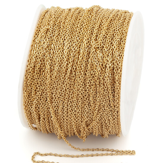 Цепь из нержавеющей стали 1,2х1,7 мм 1 метр Золотистый_03