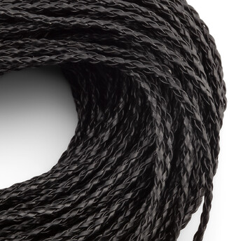 Шнур кожзам Плетеный Глянцевый Light 3 мм 1 м Черный