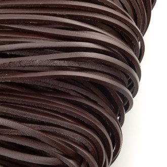 Шнур кожаный Плоский 3х2 мм 1 м Коричневый