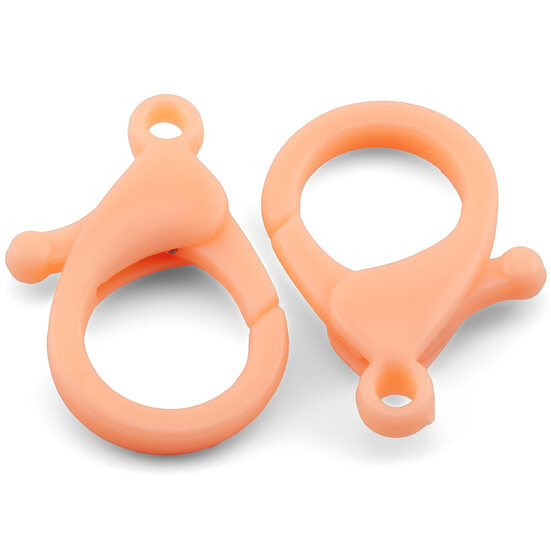 Карабин пластиковый 26 мм 10 шт. Персиковый