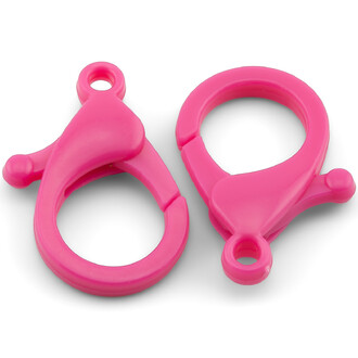 Карабин пластиковый 26 мм 10 шт. Розовый