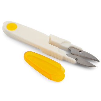 Сниппер ножницы ниткорезы с колпачком пластиковый корпус 11,7х1,9 см 1 шт. Белый с желтым