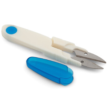 Сниппер ножницы ниткорезы с колпачком пластиковый корпус 11,7х1,9 см 1 шт. Белый с голубым