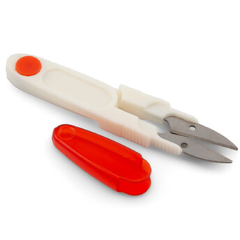 Сниппер ножницы ниткорезы с колпачком пластиковый корпус 11,7х1,9 см 1 шт. Белый с красным