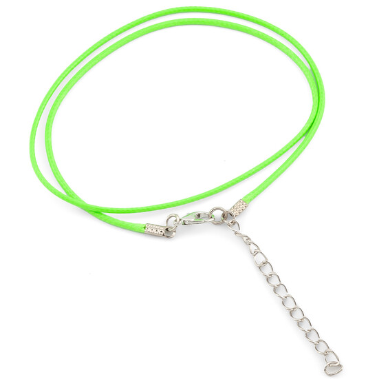 Шнурок на шею Полиэстер 1,5 мм 43 см 1 шт. Салатовый неон