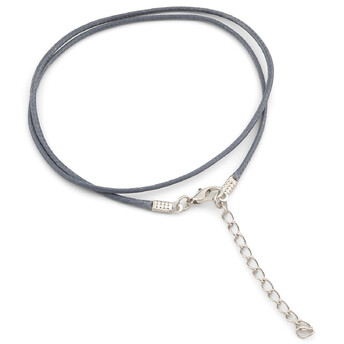 Шнурок на шею Полиэстер 1,5 мм 43 см 1 шт. Серый