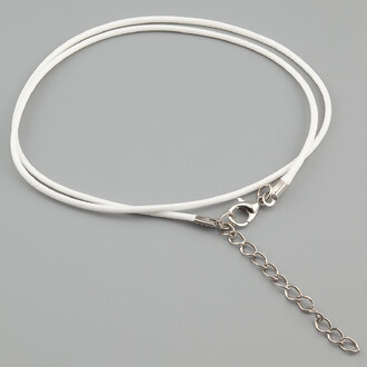 Шнурок на шею Полиэстер 1,5 мм 43 см 1 шт. Белый