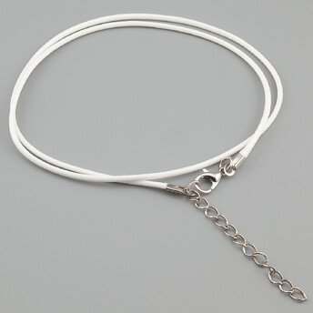 Шнурок на шею Полиэстер 1,5 мм 43 см 1 шт. Белый