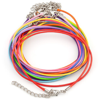Шнурок на шею Полиэстер 1,5 мм 43 см 10 шт. Разные цвета