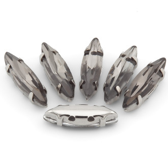 Стразы в цапах пришивные Лодочка 4х15 мм Серый 10 шт.