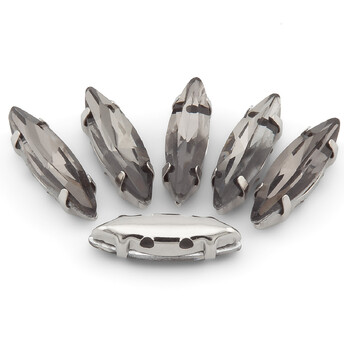 Стразы в цапах пришивные Лодочка 4х15 мм Серый 10 шт.