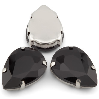Стразы в цапах Капля 18х25 мм Черный 4 шт.