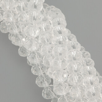 Бусины Swarovski огранка рондель 8х6 мм Ø 1,2 мм ±40 см (±62 шт.) Прозрачный