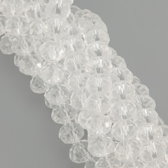 Бусины Swarovski огранка рондель 6х4,8 мм Ø 1 мм ±39 см (±82 шт.) Прозрачный