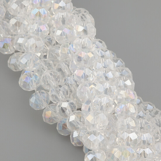 Бусины Swarovski огранка рондель 3х2,5 мм Ø 0,8 мм ±34 см (±145 шт.) Прозрачный АВ