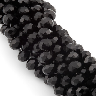 Бусины Swarovski огранка рондель 8х6 мм Ø 1,2 мм ±40 см (±62 шт.) Черный