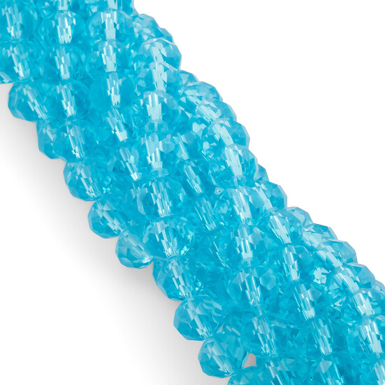 Бусины Swarovski огранка рондель 3х2,5 мм Ø 0,8 мм 38 см (+-160 шт.) Голубой светлый прозрачный