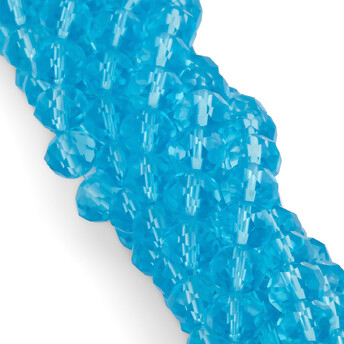 Бусины Swarovski огранка рондель 6х4,8 мм Ø 1 мм 40 см (+-85 шт.) Голубой прозрачный