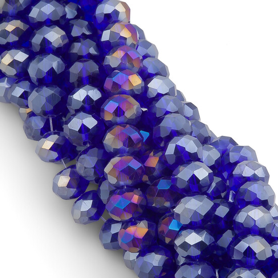 Бусины Swarovski огранка рондель 3х2,5 мм Ø 0,8 мм 38 см (+-160 шт.) Сапфир АВ прозрачный