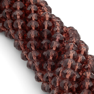 Бусины Swarovski огранка рондель 8х6 мм Ø 1,2 мм 42 см (+-65 шт.) Сливовый прозрачный