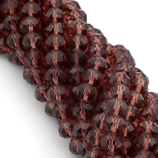 Бусины Swarovski огранка рондель 8х6 мм Ø 1,2 мм 42 см (+-65 шт.) Сливовый прозрачный