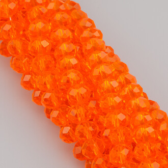 Бусины Swarovski огранка рондель 8х6 мм Ø 1,2 мм 42 см (+-65 шт.) Оранжевый прозрачный