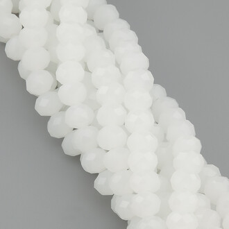 Бусины Swarovski огранка рондель 8х6 мм Ø 1,2 мм ±40 см (±62 шт.) Молочный