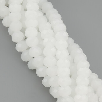 Бусины Swarovski огранка рондель 6х4,8 мм Ø 1 мм ±39 см (±82 шт.) Молочный