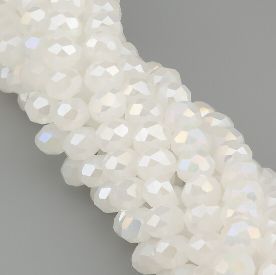 Бусины Swarovski огранка рондель 3,5х3 мм Ø 0,8 мм ±30 см (±110 шт.) Молочный АВ