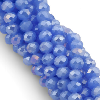 Бусины Swarovski огранка рондель 8х6 мм Ø 1,2 мм 42 см (+-65 шт.) Синий АВ