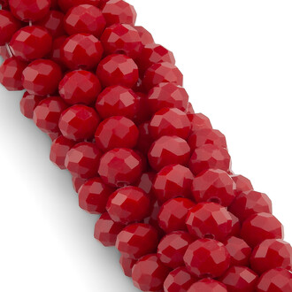 Бусины Swarovski огранка рондель 8х6 мм Ø 1,2 мм 42 см (+-65 шт.) Бордовый непрозрачный