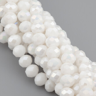 Бусины Swarovski огранка рондель 6х4,8 мм Ø 1 мм ±39 см (±82 шт.) Белый АВ