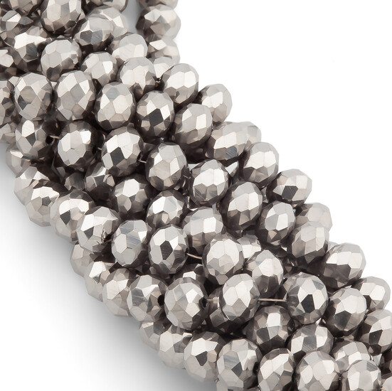 Бусины Swarovski огранка рондель 3х2,5 мм Ø 0,8 мм 38 см (+-160 шт.) Платиновый металлик