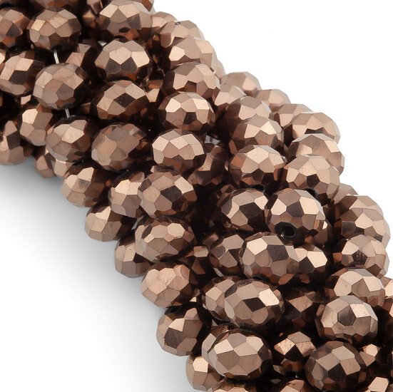 Бусины Swarovski огранка рондель 3,5х3 мм Ø 0,8 мм 34 см (+-124 шт.) Коричневый металлик