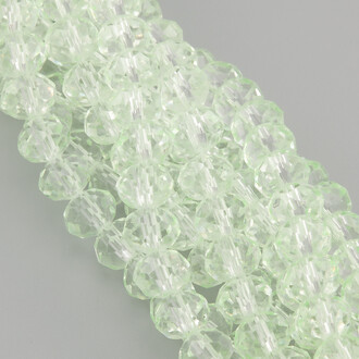 Бусины Swarovski огранка рондель 8х6 мм Ø 1,2 мм 42 см (+-65 шт.) Салатовый светлый прозрачный
