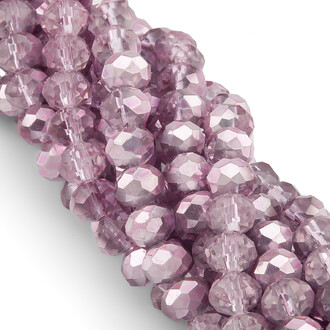 Бусины Swarovski огранка рондель 6х4,8 мм Ø 1 мм ±39 см (±82 шт.) Сиреневый полупрозрачный металлик