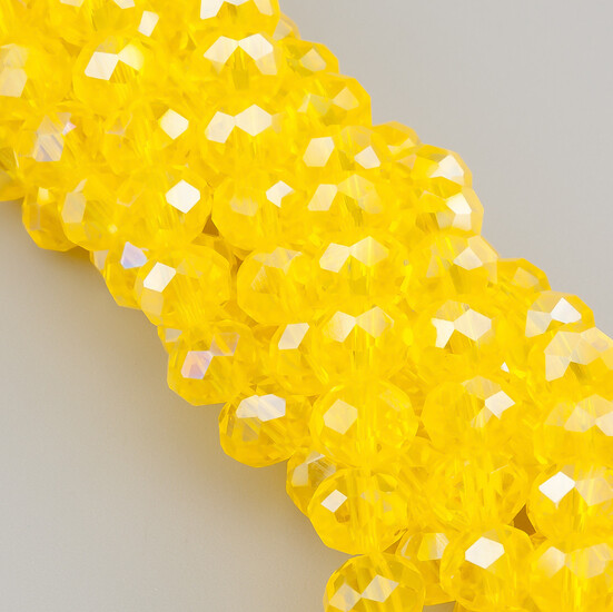 Бусины Swarovski огранка рондель 4х3,5 мм Ø 0,8 мм ±40 см (±110 шт.) Желтый АВ прозрачный
