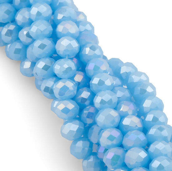 Бусины Swarovski огранка рондель 4х3,5 мм Ø 0,8 мм ±40 см (±110 шт.) Небесный АВ
